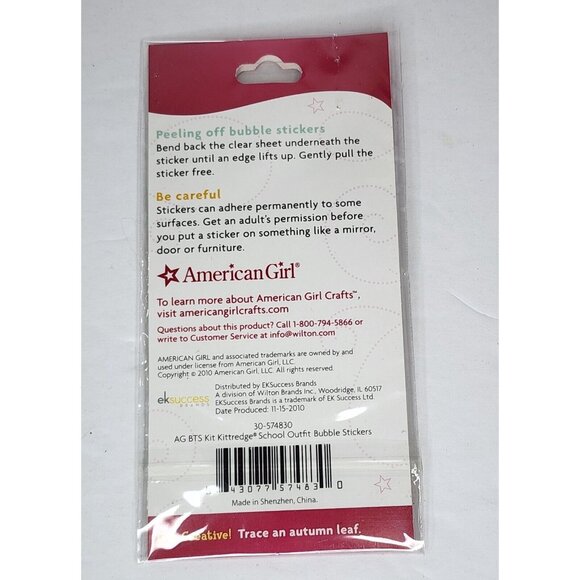 American Girl Crafts Bubble Stickers Kaya Kit JLY Gardening 2010 3 Packs New - Picture 3 of 7